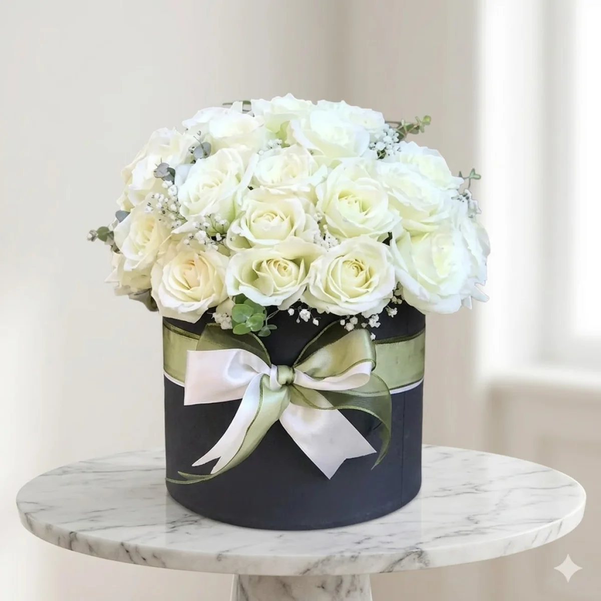 Siyah kutuda beyaz güller